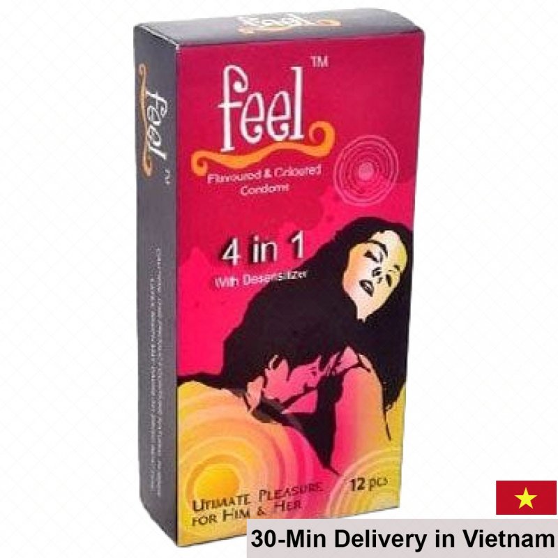 Feel 4 in 1 quality condom imported Malaysia multifunctional 