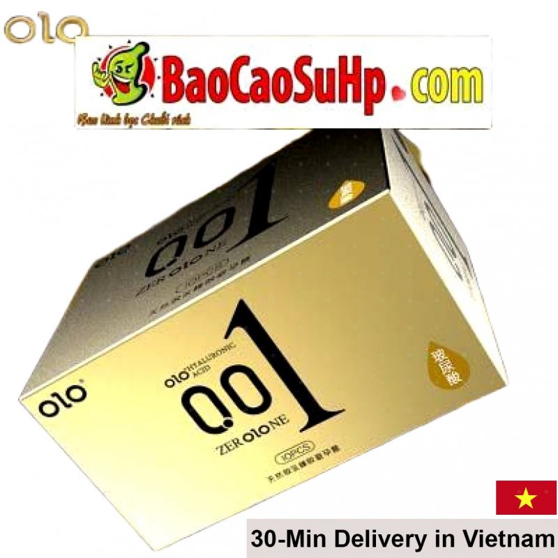 Olo 001 Gold Ultra-Thin Ribbed Condom for Longer Lasting Pleasure 