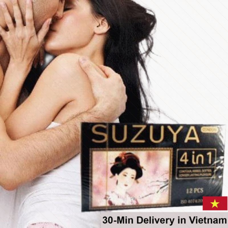 Suzuya 4 in 1 Ultra Thin Ribbed Condom Long Last Delay Japan Brand 
