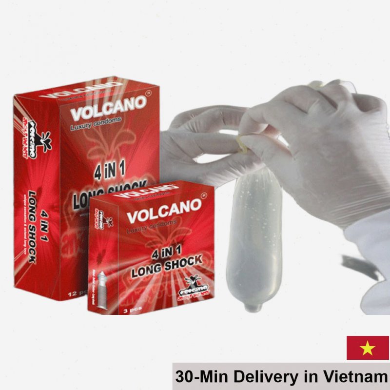 Volcano 4in1 Condom Long Lasting Safe Sex Enhanced Pleasure 