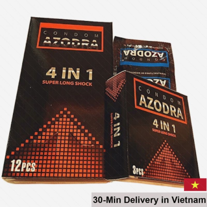 AZODRA 4IN1 Ribbed Textured Delaying Condom for Men 