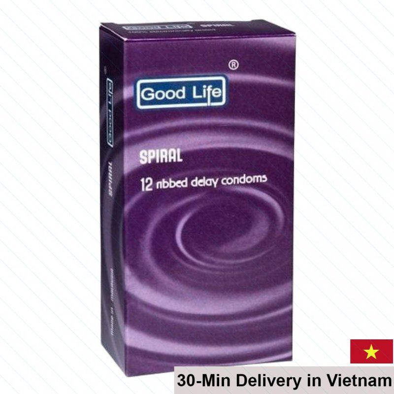 Good Life Spiral Condom Ribbed Lubricated Delay Pleasure 