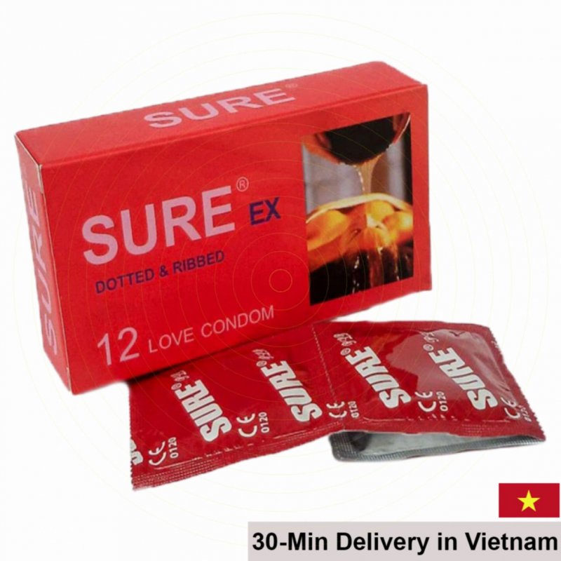 Sure Red Ribbed Small G-Spot Condom Malaysia 