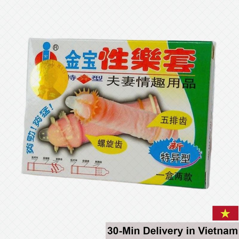 Gold Textured Large G-Spot Condom for Extra Stimulation 