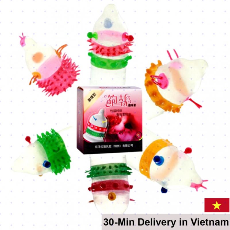 English Runbo Textured Ribbed Condom Bi-Spiked Pleasure 