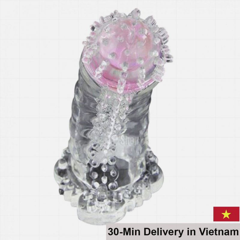 Brave Spiked Head Vibrating Penis Sleeve Enhancer for Men 