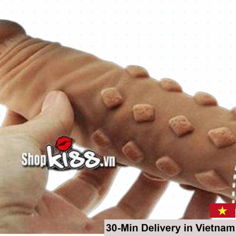 Premium 5cm Square Beaded Penis Sleeve Lovetoy Enhancer 