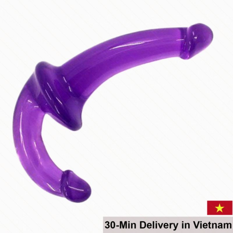 Soft Silicone Double-Ended Dildo for Lesbian Couples Pink 