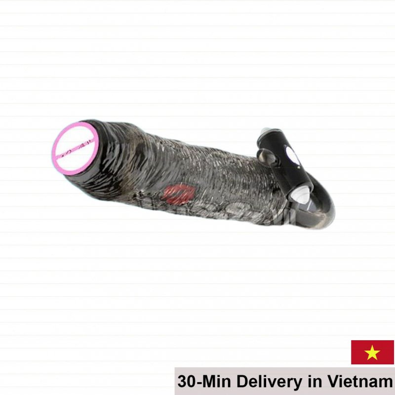BD35 Black Warrior Vibrating Penis Sleeve Enhance Length 