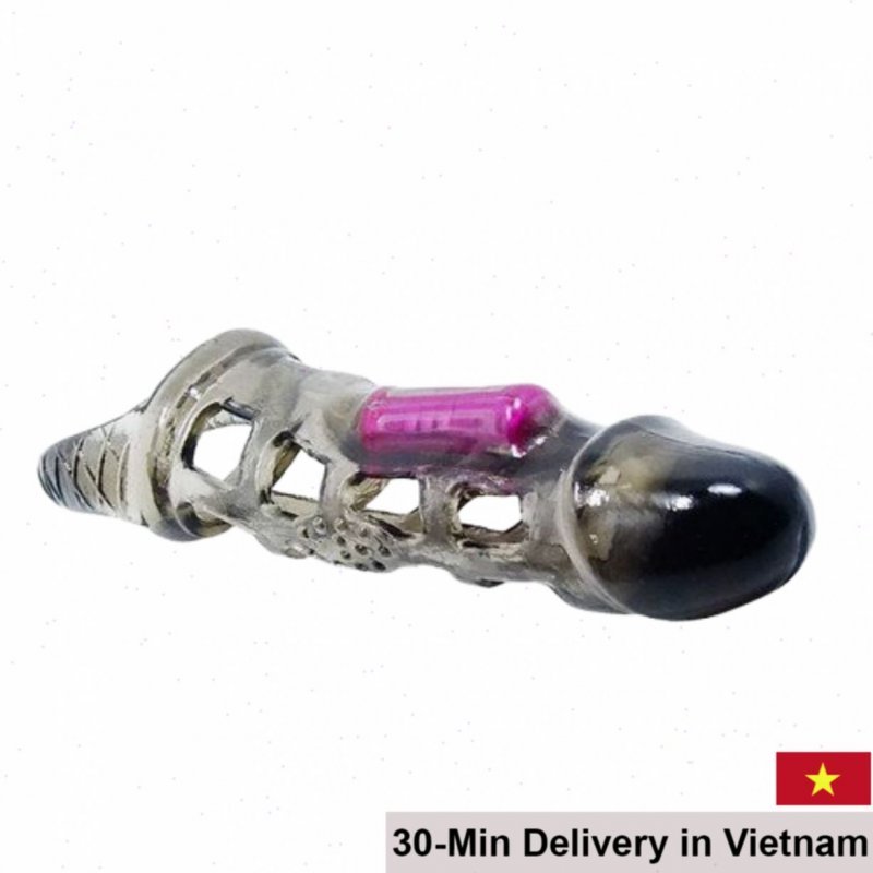 Textured Middle Vibrating Penis Sleeve Double Pleasure 