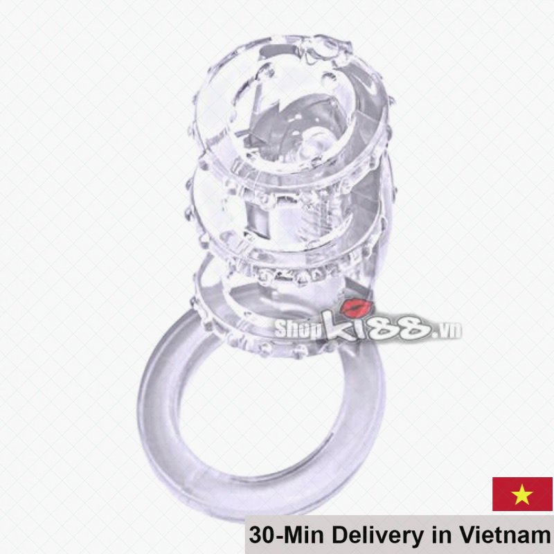 Get Lock Triple Ring Vibrating Penis Sleeve Delay Ejaculation 