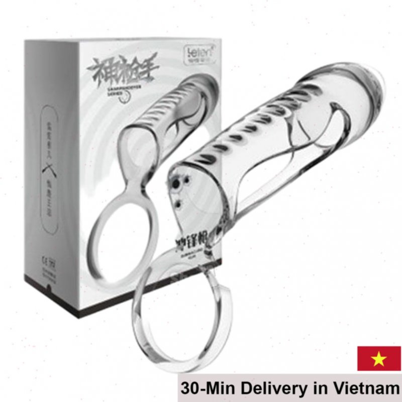 Leten Transparent Penis Sleeve with Adjustable Strap 11cm 