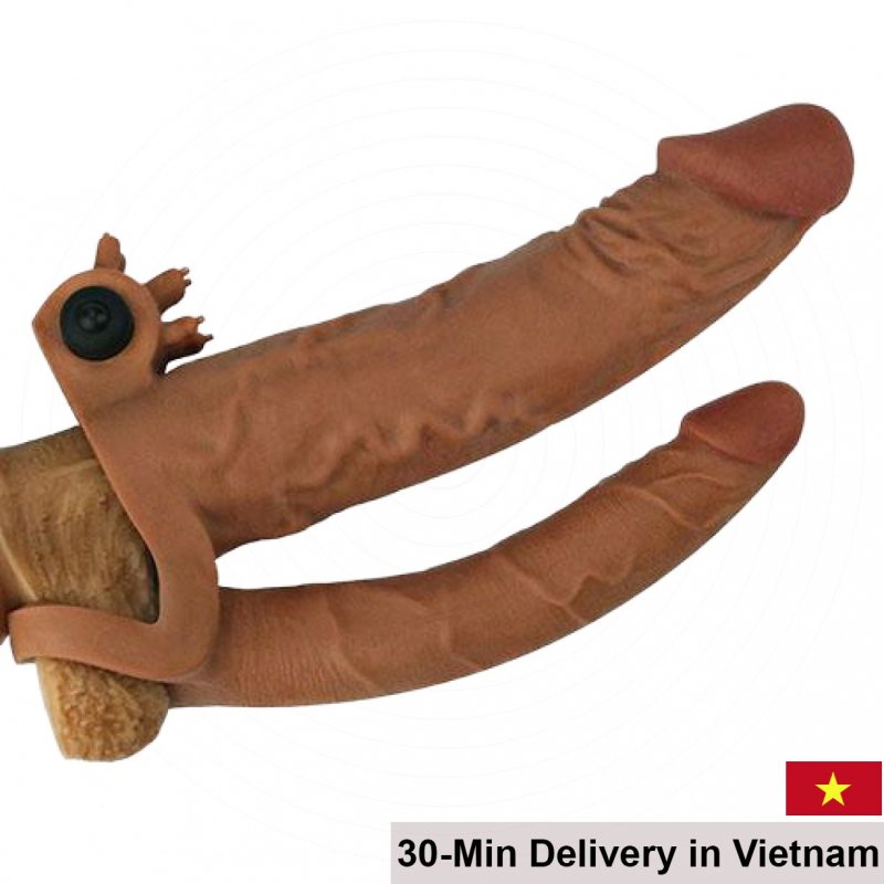 Lovetoy Brown Dual Motor Vibrating Dildo Enhancer 