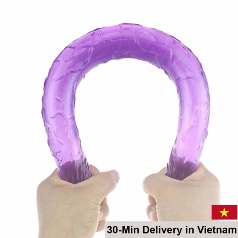 Soft Double-Ended 45cm Silicone Penis For Couple Play 