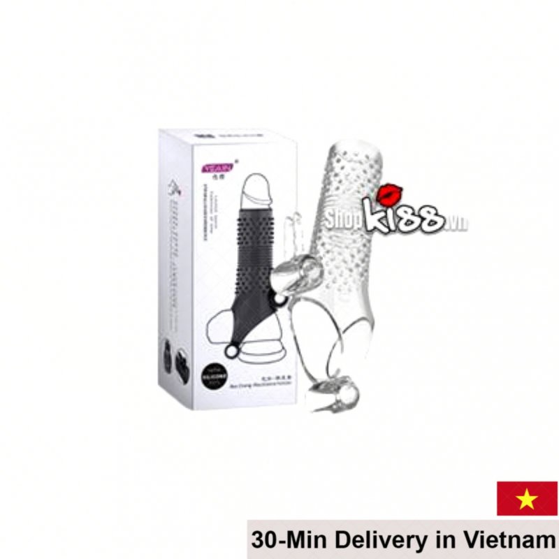 Holster Vibrating Textured Condom Male Sex Enhancement 