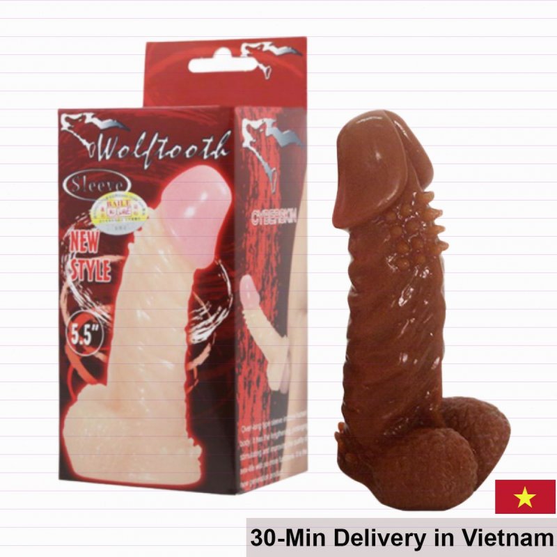 Baile Wolftooth Brown Leather Feel Stimulating Strap-On 