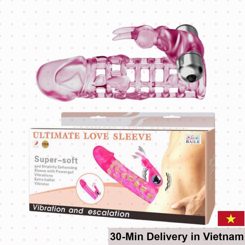 Baile Rose Condom Extension Pink Soft Silicone Ribbed Pleasure 