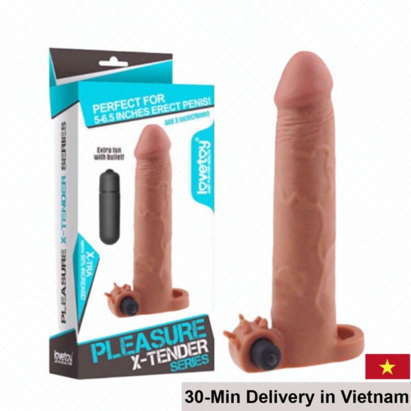 Lovetoy Pleasure X-Tender 76mm Vibrating Premium Sleeve 