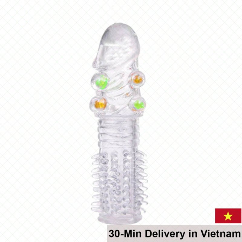 Baile Bi Gai Spiked Textured Penis Sleeve Condom for Men 