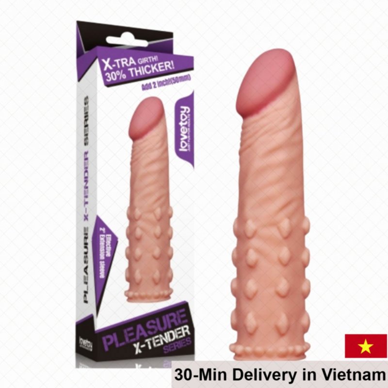 Lovetoy 5cm Enlarging Textured Vibrating Penis Sleeve 