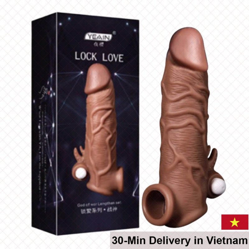 Yeain Lock Love God War Vibrating Penis Extension Condom 