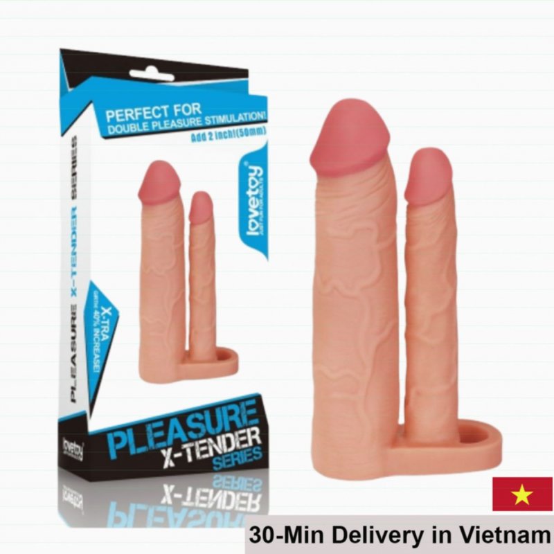 Lovetoy Dual Dildo Condom 2 Ends Silicone Safe Adult Toy 