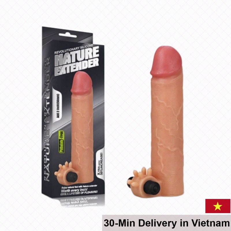 Lovetoy Nature Extender vibrating penis sleeve extra length 