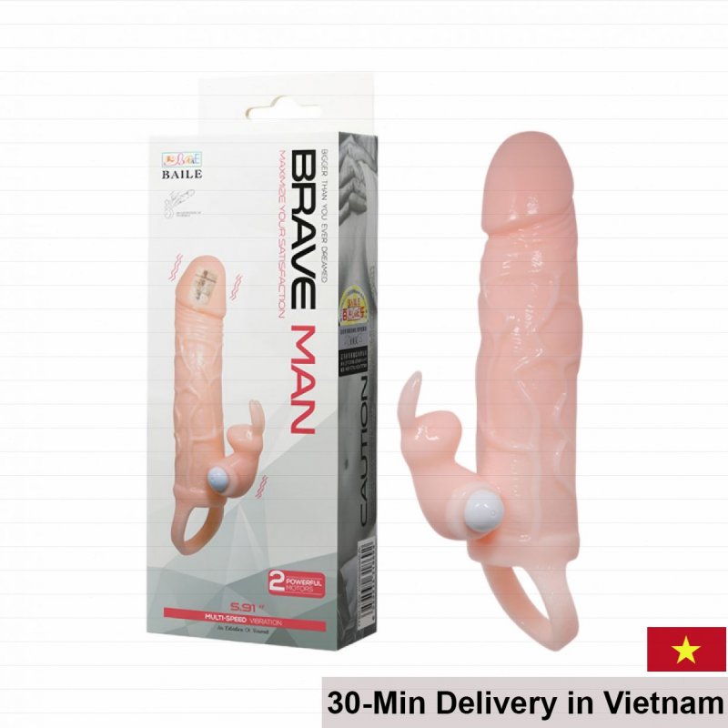 Braveman Vibrating Condom Double Motor Enlarging Pleasure 