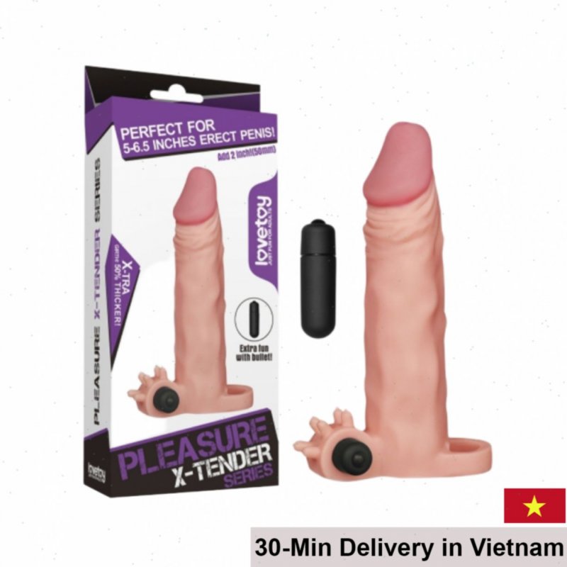 Lovetoy Pleasure X-Tender 2 Inch Vibrating Penis Sleeve 