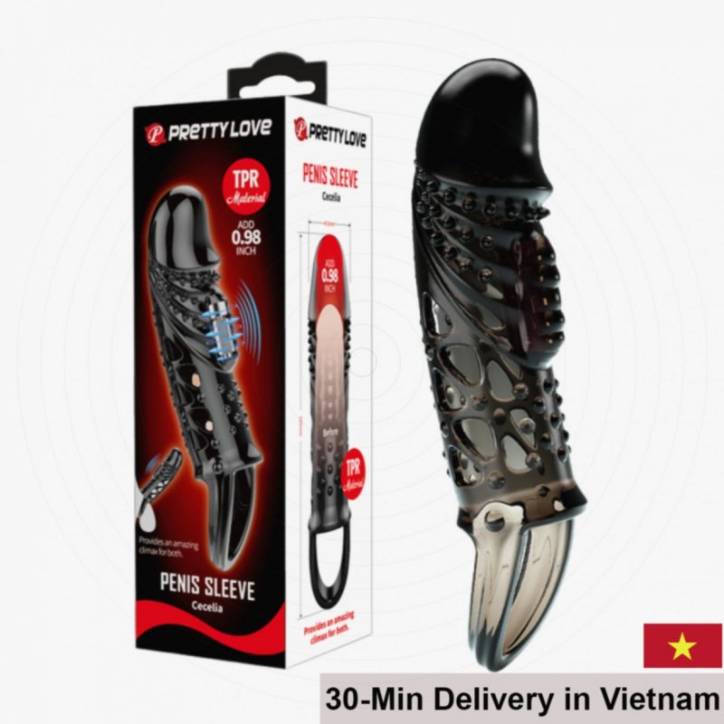 Pretty Love Cecelia Vibrating Expanding Condom Strap-On 