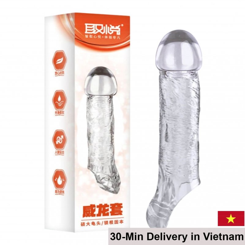 Aichao Veyron Transparent Penis Enlargement Sleeve Soft Silicone Fit 