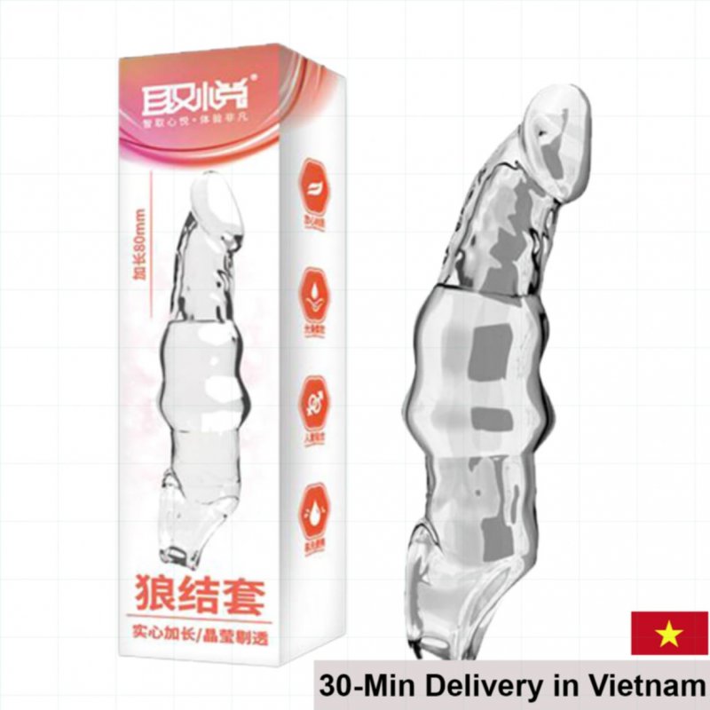 Aichao Wolf Knot L Textured Silicone Condom Enhancer 80mm 