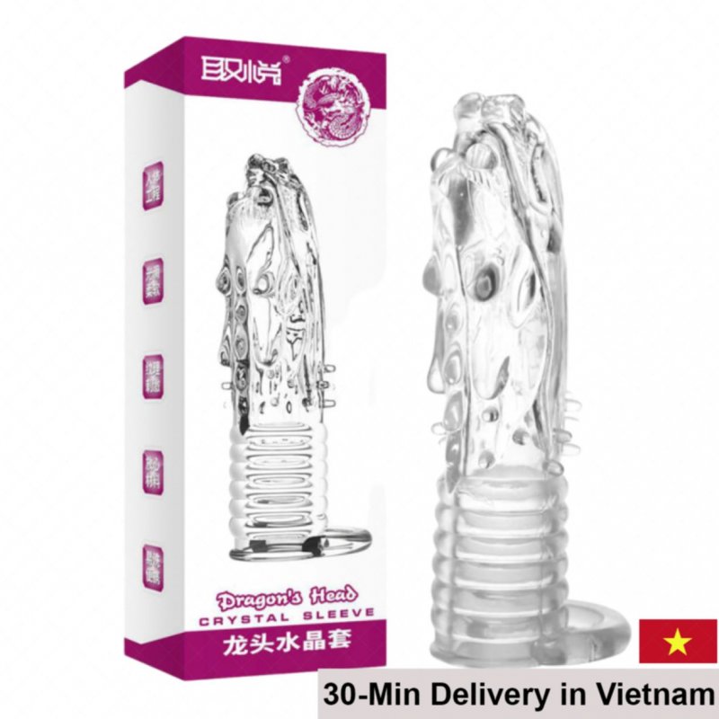 Aichao Pink Dragon Head Extension Condom Enhance Male Size 