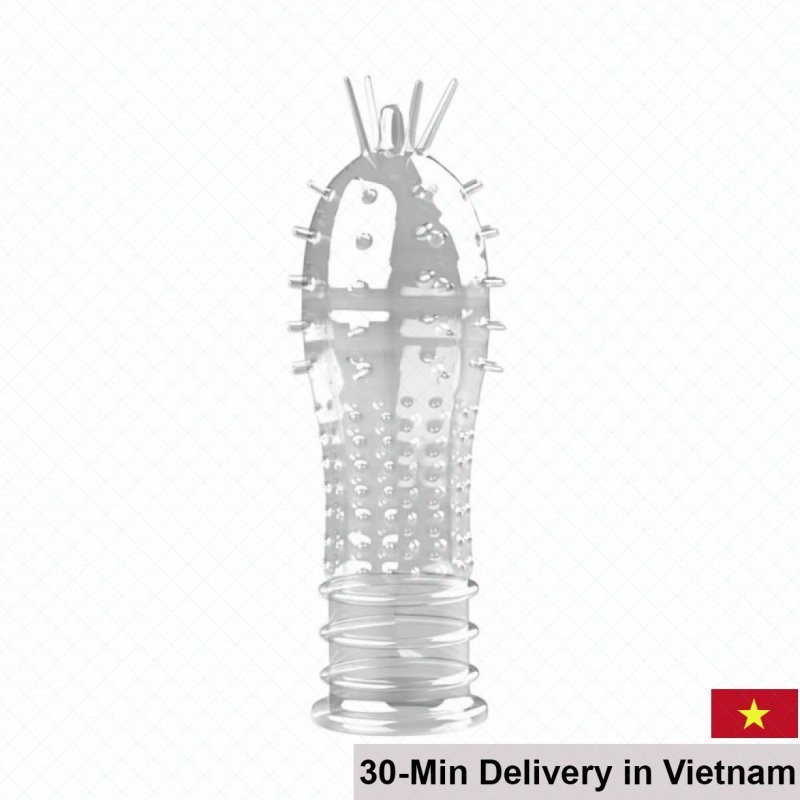 Jiuai Ribbed Beaded Condom Enhances Size and Intense Stimulation 