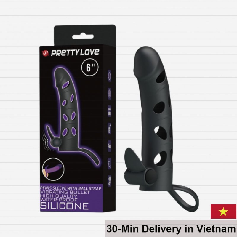 Pretty Love 6 Inch Vibrating Penis Sleeve Soft Silicone 
