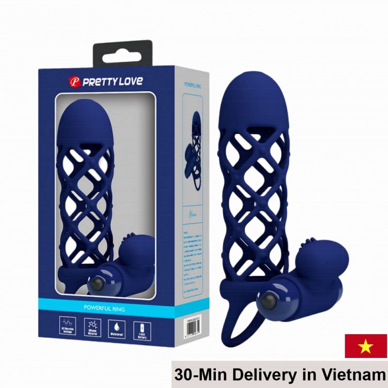 Pretty Love Giann Vibrating Strap-On Condom with Strap 