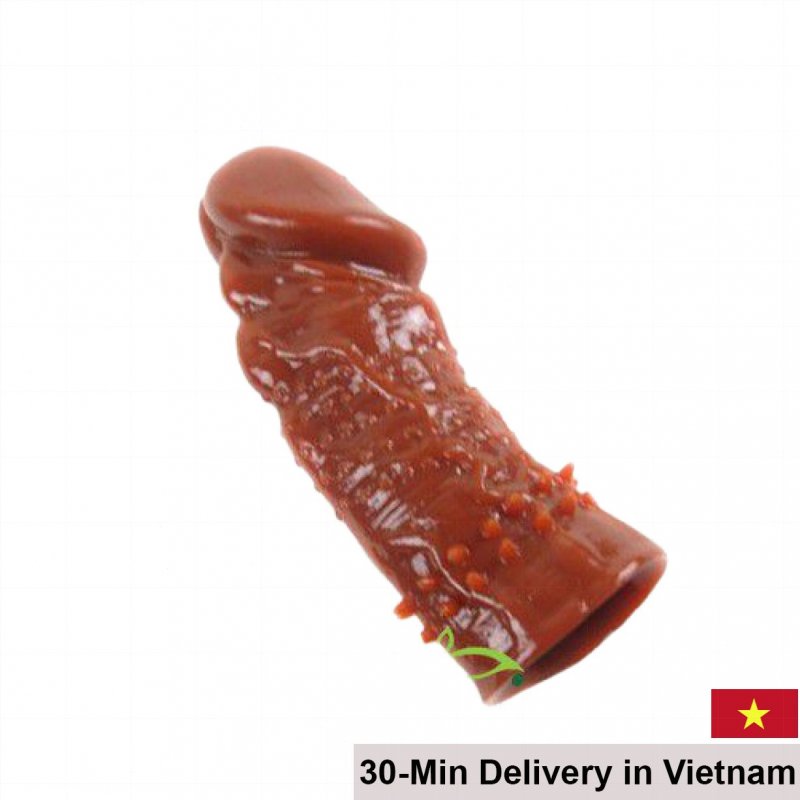WOLFTOOTH Brown Spiked Veined Condom Sleeve - Performance Boost 