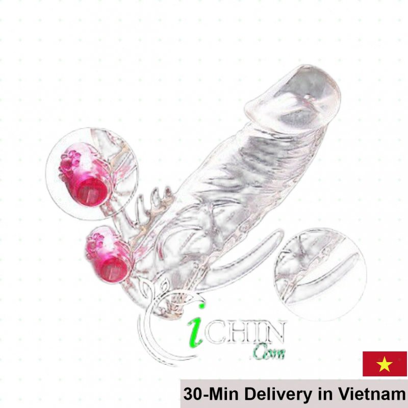 Penis Sleeve Vibrating Delay Enlarging Soft Silicone 