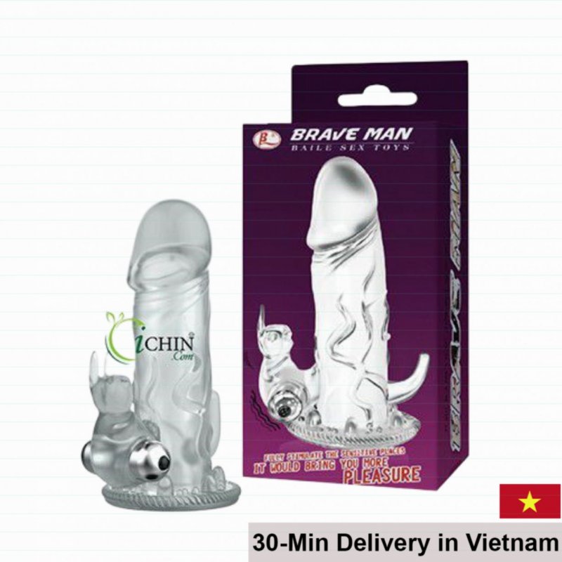 Brave Man Vibrating Extension Condom for Intense Pleasure 