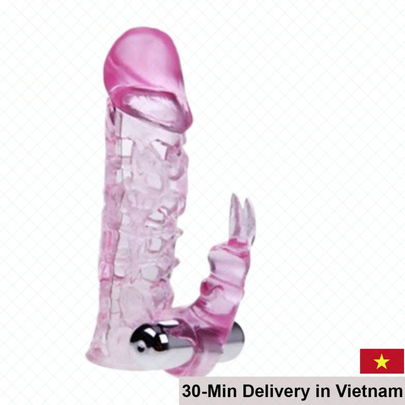 Ultimate LOVE SLEEVE Textured Condom With Clitoral Vibrator 