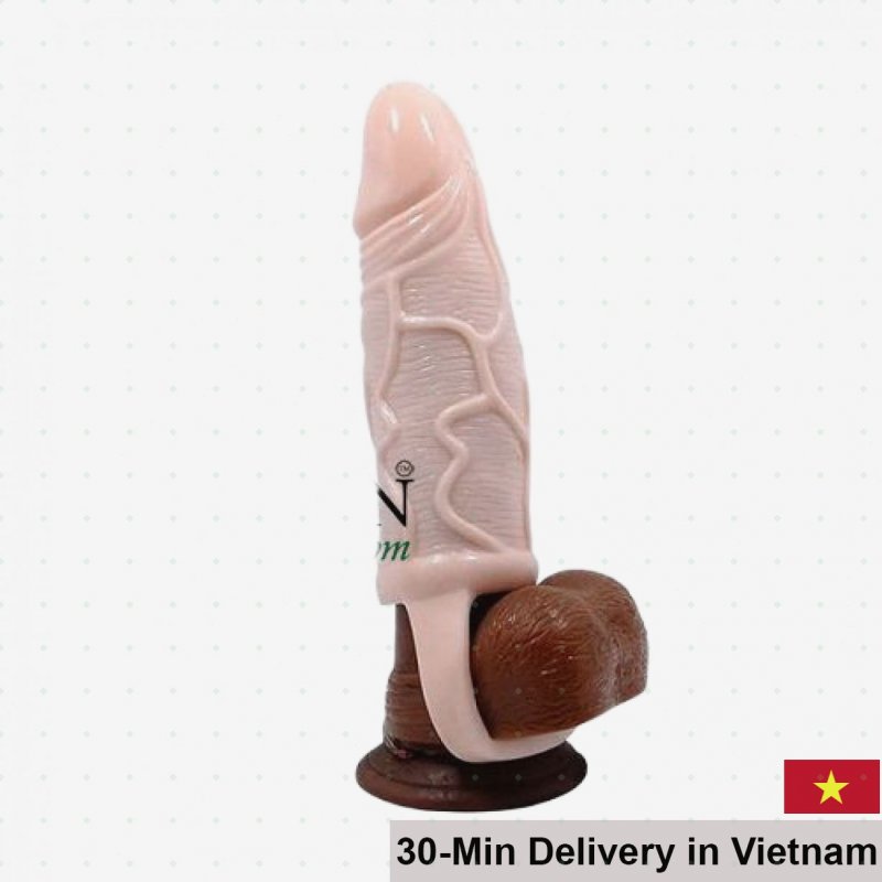 Silicone Penis Sleeve With Ball Strap Enlarger Enhancer Durable 