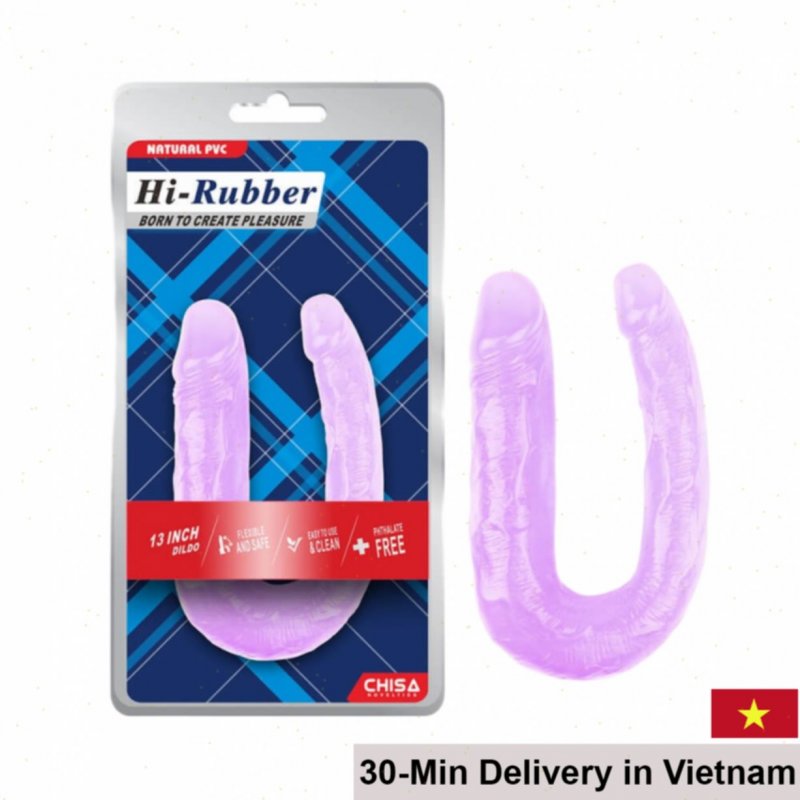 Chisa Hi-Rubber Dual Head Purple 13 Inch Silicone Dildo 