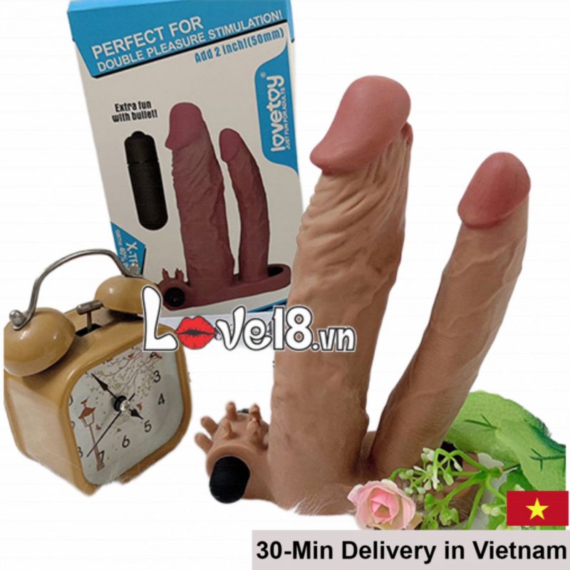 Lovetoy BD22C 2 Branch Vibrating Silicone Penis Extension 