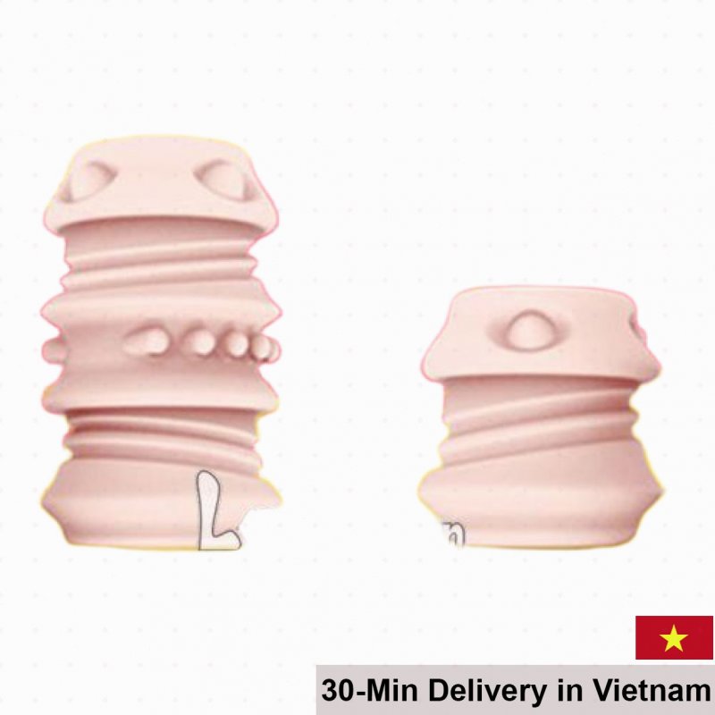 Silicone Ribbed Bulky Penile Extender Weapon for Men BD10F 