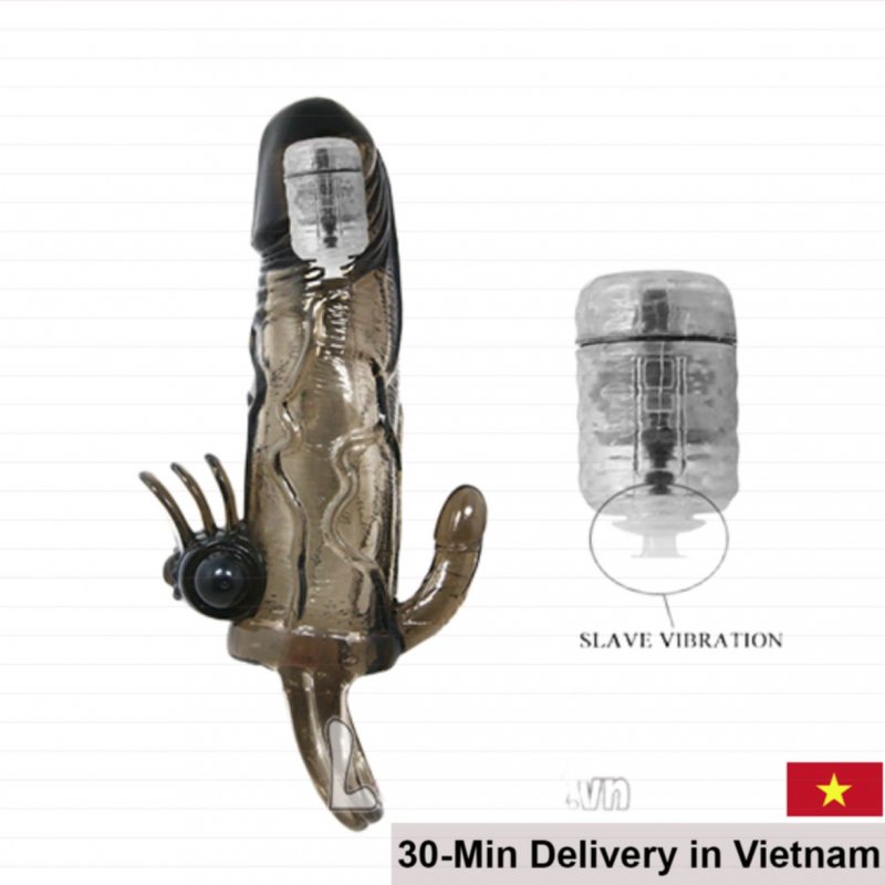 Braveman Triple Head Strap-On Vibrating Condom Silicone Soft 