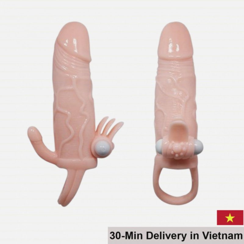 Strap-On Vibrating Penis Sleeve – Double Size, Strong Vibration 