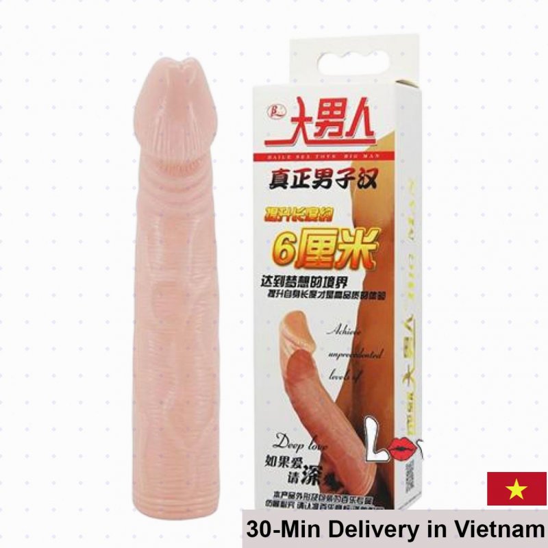 6cm Vibrating Penis Extender Sleeve Delay Performance 