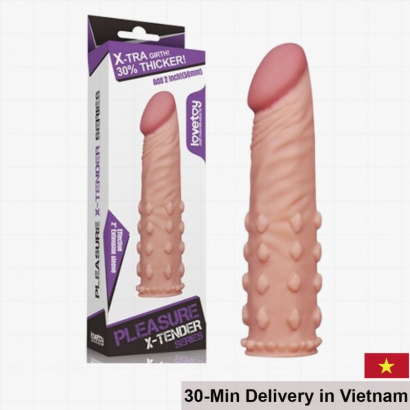Lovetoy Textured Condom Penis Extension Silicone 18x3.6cm 