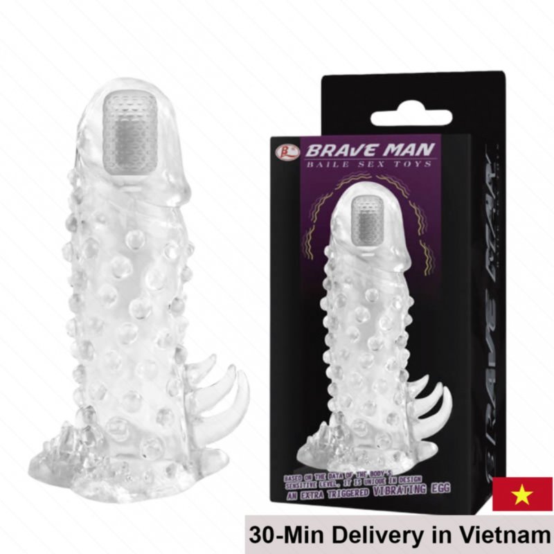 Brave Man Vibrating Ring 30mm Extension Soft Silicone Touch 