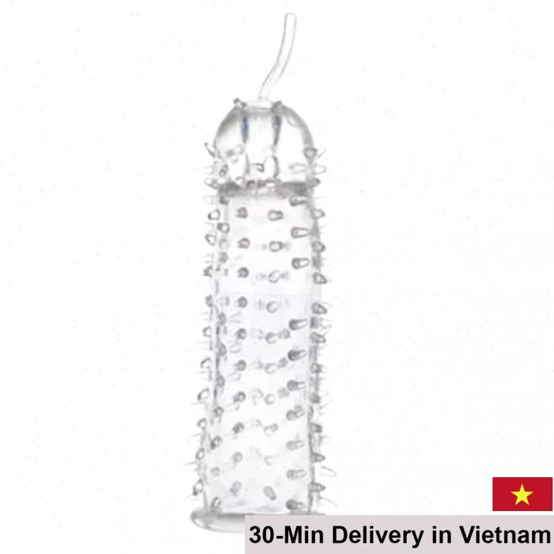 Baile Transparent Ribbed G-Spot Vibrating Condom Sleeve 
